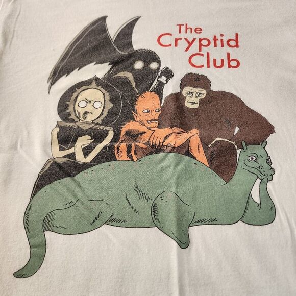 Headline White Tshirt With The Cryptid Club Graphics Size Medium - Picture 2 of 5